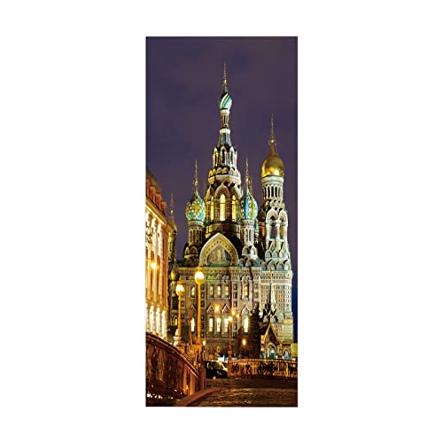Türtapete Selbstklebend Schloss B83 x H204cm 3d Türaufkleber Wandbilder Türposter Fototapete PVC DIY Türbild Vinyl Wasserdichte Entfernbar Mauer Aufkleber Zuhause Dekor von ZWYHYP