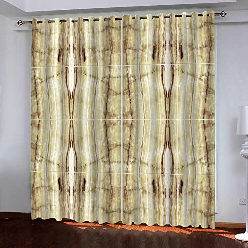 ZWYHYP 3D VerdunkelungsvorhängAbstrakter Marmor 2X B140x H260cm Blickdichte Gardinen Verdunkelungsvorhang Lichtundurchlässige Vorhang mit Ösen für Schlafzimmer 2er Set von ZWYHYP