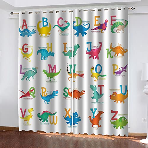 ZWYHYP 3D VerdunkelungsvorhängRetro-Dinosaurier 2X B140x H260cm Blickdichte Gardinen Verdunkelungsvorhang Lichtundurchlässige Vorhang mit Ösen für Schlafzimmer 2er Set von ZWYHYP