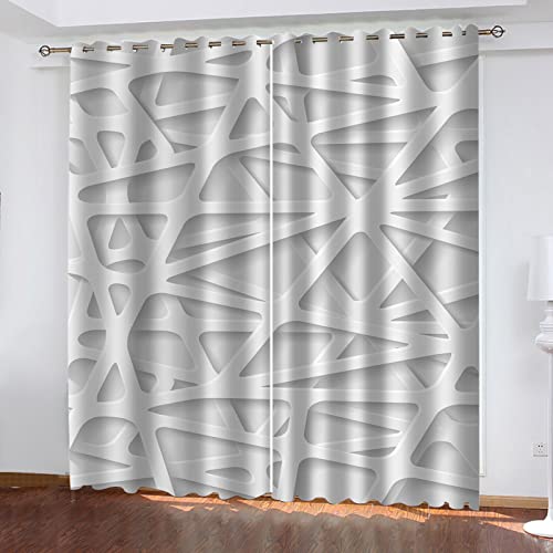 ZWYHYP Verdunkelungsvorhang 3D Abstrakt 2X B140x H260cm Gardinen Wohnzimmer 2er Set Thermo Vorhang Blickdicht ösen Verdunkelungsgardine lichtundurchlässig Fenster für Schlafzimmer von ZWYHYP