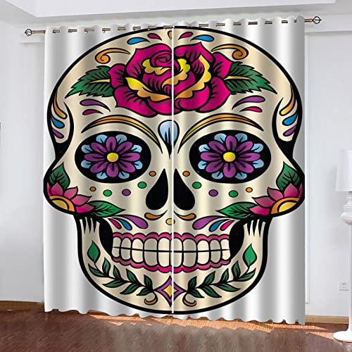 ZWYHYP Verdunkelungsvorhang 3D Blumenschädel 2X B140x H260cm Gardinen Wohnzimmer 2er Set Thermo Vorhang Blickdicht ösen Verdunkelungsgardine lichtundurchlässig Fenster für Schlafzimmer ZWYHYP Verdunkelungsvorhang 3D Blumenschädel 2X B140x H260cm Gardinen Wohnzimmer 2er Set Thermo Vorhang Blickdicht ösen Verdunkelungsgardine lichtundurchlässig Fenster für Schlafzimmer von ZWYHYP