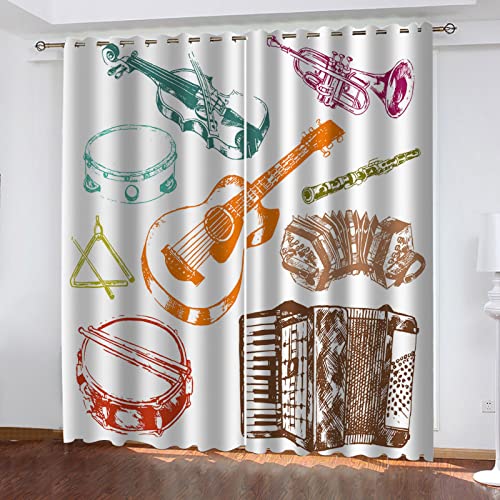 ZWYHYP Vorhang Blickdicht mit Ösen Musik 2X B140x H245cm 3D Verdunkelungsvorhang 2er Set Gardine Polyester für Schlafzimmer Kinderzimmer Wohnzimmer Dekoration ZWYHYP Vorhang Blickdicht mit Ösen Musik 2X B140x H245cm 3D Verdunkelungsvorhang 2er Set Gardine Polyester für Schlafzimmer Kinderzimmer Wohnzimmer Dekoration von ZWYHYP