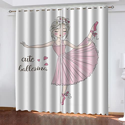 ZWYHYP Vorhang Blickdicht mit Ösen Tanzendes Mädchen 2X B140x H245cm 3D Verdunkelungsvorhang 2er Set Gardine Polyester für Schlafzimmer Kinderzimmer Wohnzimmer Dekoration ZWYHYP Vorhang Blickdicht mit Ösen Tanzendes Mädchen 2X B140x H245cm 3D Verdunkelungsvorhang 2er Set Gardine Polyester für Schlafzimmer Kinderzimmer Wohnzimmer Dekoration von ZWYHYP