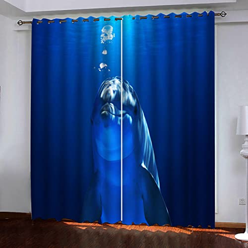 ZWYHYP Vorhang Blickdicht ösen 2er Set Delphin 2X B117x H138cm Gardine Lichtundurchlässig Fenstervorhang Wohnzimmer Schlafzimmer ZWYHYP Vorhang Blickdicht ösen 2er Set Delphin 2X B117x H138cm Gardine Lichtundurchlässig Fenstervorhang Wohnzimmer Schlafzimmer von ZWYHYP