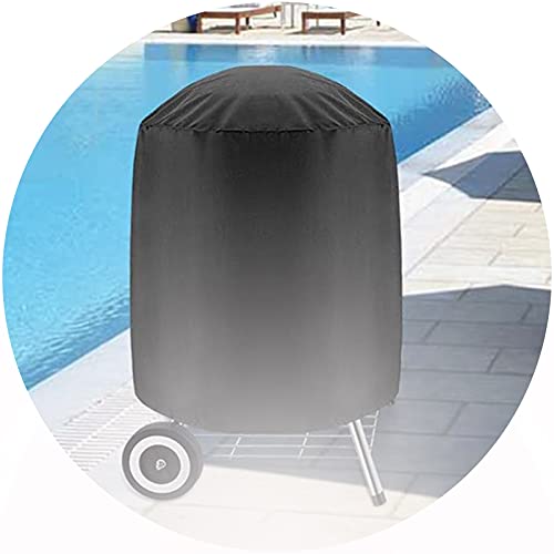 ZWYSL Möbelbezug für Grillabdeckungen, Runder Tisch Staubdicht Wasserdicht Runden Grillabdeckung Schutzhülle, 25 Größen, Anpassbar (Color : Schwarz, Size : 84x84cm) von ZWYSL