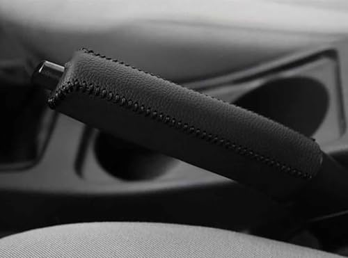 ZXAJDWNU Auto Handbremsen Abdeckung Für Sk-oda Enyaq Citigo Roomster Fabia Scala, Leder Handbremsenabdeckung rutschfeste Universal Handbremse Griff Abdeckung Protector Innenraum Zubehör,A/Black-Line von ZXAJDWNU