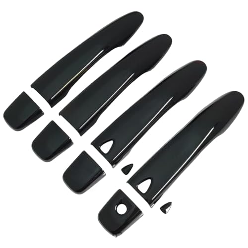 ZXBL Türgriffabdeckung für Nissan Qashqai Navara Terra 2016-2019, Außentürgriff Auto Außentür Griffe Abdeckung Schutz Aufkleber Außentür Griff Moulding Abdeckung, smart Handle-Bright Black von ZXBL
