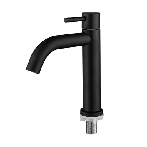 ZXC Edelstahl Standventil, Kaltwasser Armatur, Einhebel Wasserhahn für das Waschbecken in Schwarz von ZXC