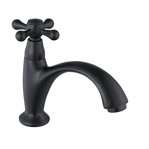 ZXC Retro Standventil, Vintage Kaltwasser Armatur, Nostalgie Wasserhahn in Schwarz Matt von ZXC
