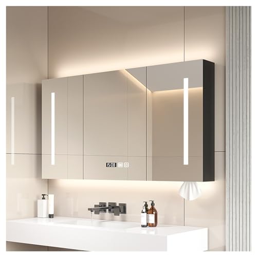 Badezimmer spiegelschrank,Mirror Cabinet with Lighting,Spiegelschrank Bad mit LED Beleuchtung,großer Spiegelschrank Bad mit 3 Türen Badezimmerschrank mit Spiegel,Beschlagfrei(B,W130*H70cm/W51.2*H27.6i Badezimmer spiegelschrank,Mirror Cabinet with Lighting,Spiegelschrank Bad mit LED Beleuchtung,großer Spiegelschrank Bad mit 3 Türen Badezimmerschrank mit Spiegel,Beschlagfrei(B,W130*H70cm/W51.2*H27.6i von ZXCASDF