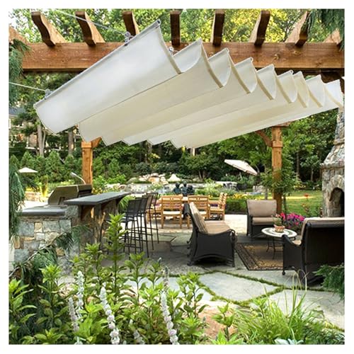 Einziehbar Welle Sonnensegel,U Shape Wave Shade Cover，Wave Shade Sail Markise,Welle Überdachung Markise，Freien Sonnensegel，Für Markise Terrasse Deck Hof Veranda Pavillon(W1.5*L3m/W4.92*L9.84ft) von ZXCASDF