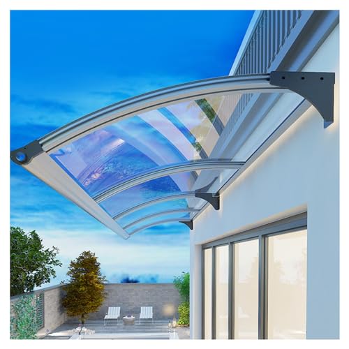 Türvordach,Wetterfeste Türvordach,Pultbogenvordach,Überdachung Haustür aus Aluminium und Polycarbonat,UV-Schutz Vordach Haustür Überdachung,Schlagfest Haustürvordach(120x160cm/47x63in) von ZXCASDF