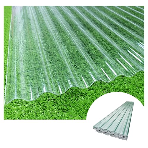 ZXCASDF Wellbahn Tageslichtplatten，FRP-Tageslichtplatten，UV-beständige Dachplatten，Gewächshaus-Dachblech，Wellplatte for Carports，Wetterfest Wellbahn，dachplatten transparent(4pcs,0.9 * 0.9m/35 * 35in) von ZXCASDF