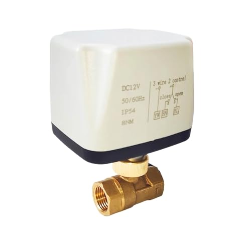 1/2" Elektrischer Kugelhahn DC12V, CR02 3 Drähte 2 Steuerung, DN15 Motorisierter Kugelhahn 2 Wege Messingventil DC24V for automatische Steuerung(DC12V) von ZXCDLCCJD