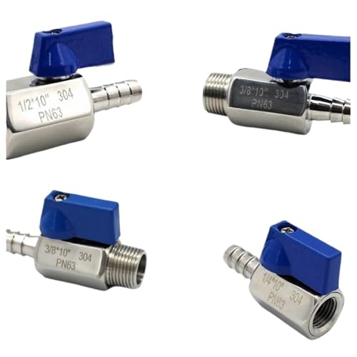 1/8 "1/4" 3/8 "1/2" 3/4 "BSP Männlich Weiblich 6 7 8 10 12-20mm schlauch Barb Sanitär Ball Ventil Homebrew 304 Edelstahl Blau Griff(BSP FEMALE_TYPE-A_14MM) von ZXCDLCCJD