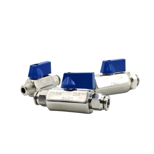 1/8 "1/4" 3/8 "1/2" BSP Weiblich Männlich x 4 6 8 10 12 16mm Push In Mini Sanitär Ball Ventil Homebrew Bier SUS304 Edelstahl Mit Blau(BOTH SIDE PUSH IN_12MM) von ZXCDLCCJD