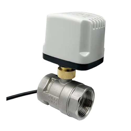 1-1/4 Zoll 304 Edelstahl IP65 Wasserdichter motorisierter Kugelhahn 220 V 12 V 24 V 3-Draht 2 Steuerung Elektrischer Messing-Kugelhahn(220VAC) von ZXCDLCCJD