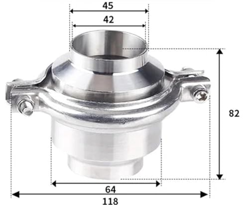 19 25 32 38 51-159mm OD Butt Weld SUS 304 316L Edelstahl Sanitär Nicht-rückkehr Eine Möglichkeit überprüfen Ventil Homebrew(45mm OD Weld) von ZXCDLCCJD