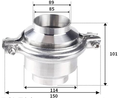 19 25 32 38 51-159mm OD Butt Weld SUS 304 316L Edelstahl Sanitär Nicht-rückkehr Eine Möglichkeit überprüfen Ventil Homebrew(89mm OD Weld) von ZXCDLCCJD