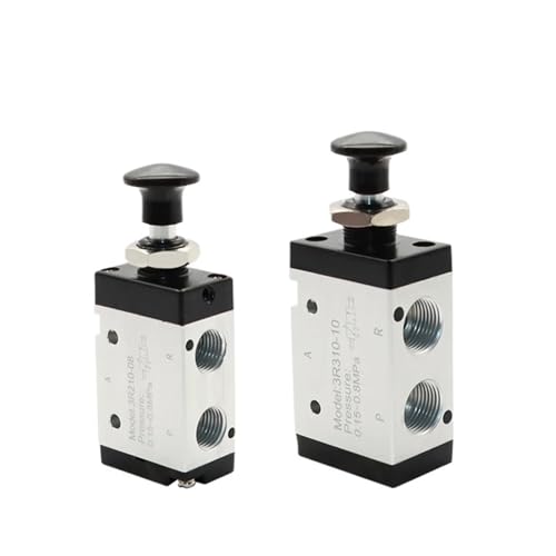 4R210-08 3R210-08 2 Weg 3 Ports 5 Position Push und Pull Pneumatische Control Schalter Umkehr Manuelle Ventil Mit Armaturen Schalldämpfer(3R210-08,With 8mm Fitting) von ZXCDLCCJD