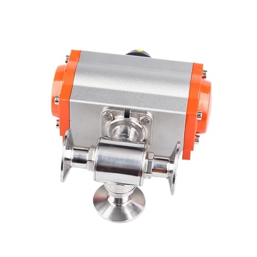 51mm 3 Way 304 Stainless Steel Sanitary Tri Clamp Ferrule T/L Type Pneumatic Ball Valve With Double Acting Cylinder(L Type) von ZXCDLCCJD