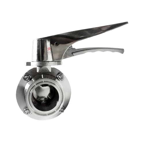 57/63/76/89/102/108mm Rohr AD x 2.5 "3" 3.5 "4" Tri Clamp Sanitär Schmetterling Squeeze Trigger Flow Control Ventil SUS 304 Edelstahl(89mmPipeOD K106mm) von ZXCDLCCJD