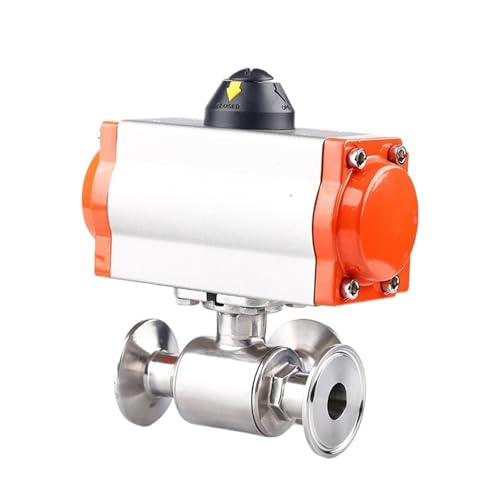 63mm 3 Way 304 Stainless Steel Sanitary Tri Clamp Ferrule T/L Type Pneumatic Ball Valve With Double Acting Cylinder(T Type) von ZXCDLCCJD