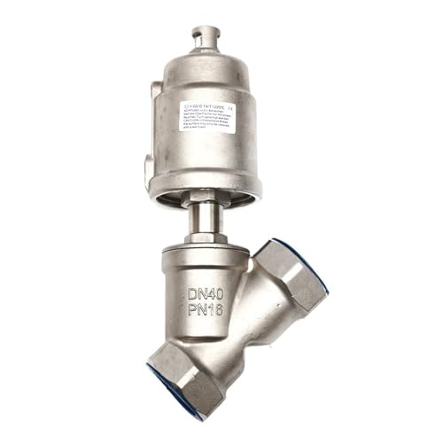 DN40 Stainless Steel Pneumatic Threaded Angle Seat Valve Y Type High Temperature Steam Internal Thread Pneumatic Valve(Double Acting) von ZXCDLCCJD