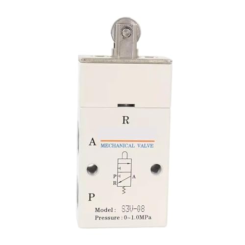 Mechanisches Ventil S3V-M5 S3V-06 S3V-08 Vertikales Rollentyp-Steuerventil Pneumatisches Schaltventil Luftventil(S3V-06) von ZXCDLCCJD