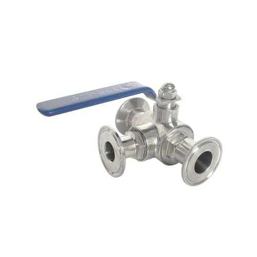 Passend for 19 mm – 108 mm Rohraußendurchmesser x Tri-Clamp Sanitär-L-Anschluss T-Anschluss-Kugelhahn 304/316 Edelstahl Bierbrauen Zuhause(304_89MM OD K106MM) von ZXCDLCCJD