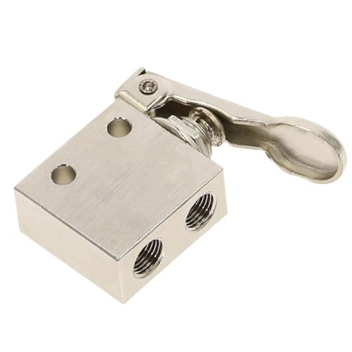Ventil TAC2-31P 1/8 "Gewinde 2 Position 3 Weg Reset Federrückstellung Hebel Luft Pneumatische schalter Ventil w Armaturen Schalldämpfer(TAC2-31P) von ZXCDLCCJD