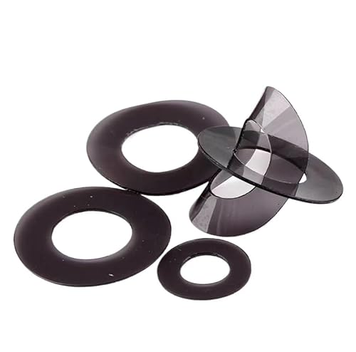 100 STÜCKE M2 M2.5 M3 M4 M5 M6 M8 M10 Schwarze weiche PVC-Kunststoffdichtung, Wellenfederscheibe(2.5 * 5 * 0.5) von ZXCFGH
