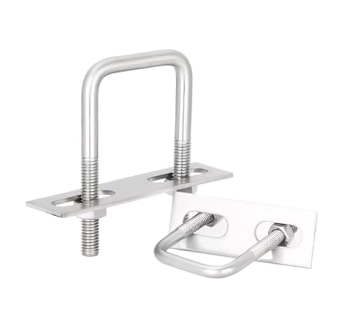 5 Stück Vierkantklemmen aus Edelstahl 304 mit Muttern und Rahmenplatten for Bootsanhänger und Befestigungselemente, Stoßverbindungen M6, M8, M10, M12(M10*80 * 100) von ZXCFGH