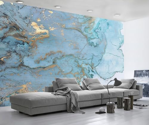 Fototapete Blaue Goldene Graffiti 350x250cm Tapete Kinderzimmer Vliestapete Wohnzimmer Schlafzimmer Wandtapete Deco -ZXCHEE-MZ03408 von ZXCHEE