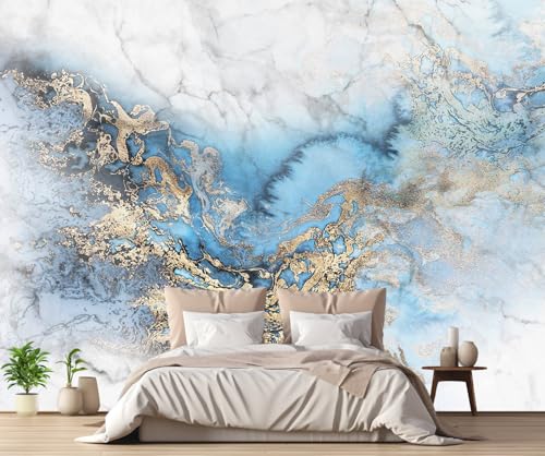 Fototapete Goldblauer Marmor 430x300cm Tapete Kinderzimmer Vliestapete Wohnzimmer Schlafzimmer Wandtapete Deco -ZXCHEE-MZ02007 Fototapete Goldblauer Marmor 430x300cm Tapete Kinderzimmer Vliestapete Wohnzimmer Schlafzimmer Wandtapete Deco -ZXCHEE-MZ02007 von ZXCHEE