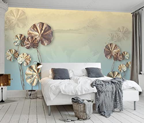 Tapete 3D Fototapete 3D Effekt Abstrakte Blätter Tapeten Kinderzimmer Wandbilder Wohnzimmer Schlafzimmer Wanddeko -ZX12057-350x250cm von ZXCHEE