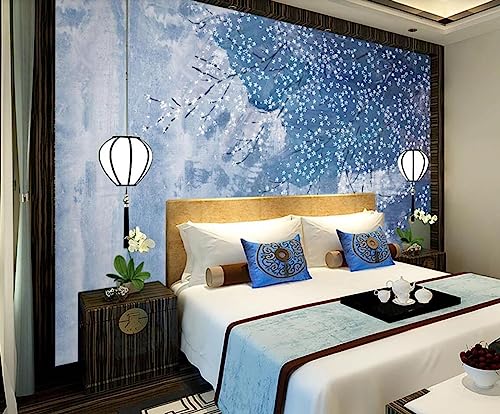 Tapete 3D Fototapete 3D Effekt Abstrakte Ölgemälde Weiße Blumen Tapeten Kinderzimmer Wandbilder Wohnzimmer Schlafzimmer Wanddeko -ZX10073-200x140cm von ZXCHEE