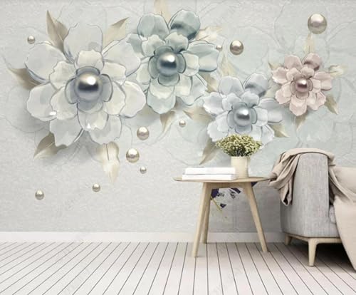 Tapete 3D Fototapete 3D Effekt Abstrakte Schmuck Blumen Textur Tapeten Kinderzimmer Wandbilder Wohnzimmer Schlafzimmer Wanddeko -ZX04944-250x175cm von ZXCHEE