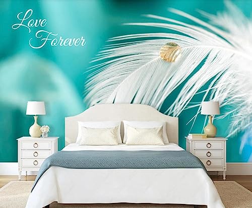 Tapete 3D Fototapete 3D Effekt Abstrakte Weiße Feder Einfach Tapeten Kinderzimmer Wandbilder Wohnzimmer Schlafzimmer Wanddeko -ZX13136-310x250cm von ZXCHEE
