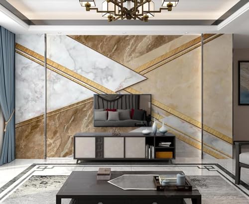 Tapete 3D Fototapete 3D Effekt Abstrakter Geometrischer Einfacher Marmor Tapeten Kinderzimmer Wandbilder Wohnzimmer Schlafzimmer Wanddeko -ZX13110-350x250cm von ZXCHEE