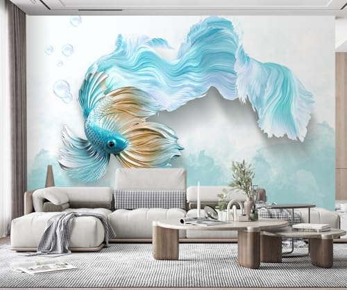 Tapete 3D Fototapete 3D Effekt Blauer Pfauenfisch Tapeten Kinderzimmer Wandbilder Wohnzimmer Schlafzimmer Wanddeko -ZX10872-430x300cm Tapete 3D Fototapete 3D Effekt Blauer Pfauenfisch Tapeten Kinderzimmer Wandbilder Wohnzimmer Schlafzimmer Wanddeko -ZX10872-430x300cm von ZXCHEE