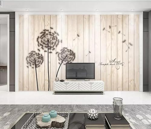 Tapete 3D Fototapete 3D Effekt Blumen Holz Brett Vintage Tapeten Kinderzimmer Wandbilder Wohnzimmer Schlafzimmer Wanddeko -ZX04490-400x280cm von ZXCHEE