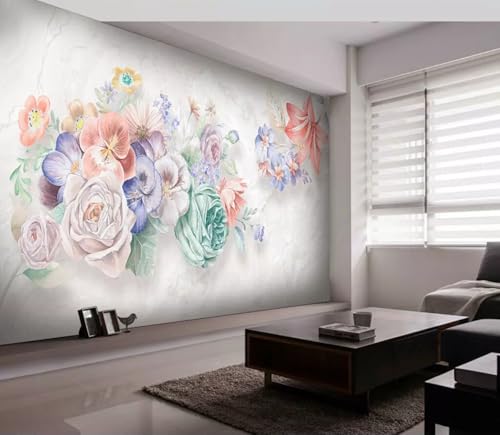 Tapete 3D Fototapete 3D Effekt Blumen Schmetterlinge Marmor Tapeten Kinderzimmer Wandbilder Wohnzimmer Schlafzimmer Wanddeko -ZX07668-430x300cm von ZXCHEE