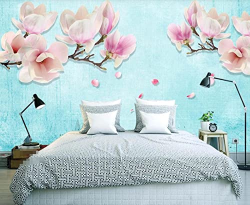 Tapete 3D Fototapete 3D Effekt Frische Blumen Rosa Blätter Tapeten Kinderzimmer Wandbilder Wohnzimmer Schlafzimmer Wanddeko -ZX08176-300x210cm von ZXCHEE