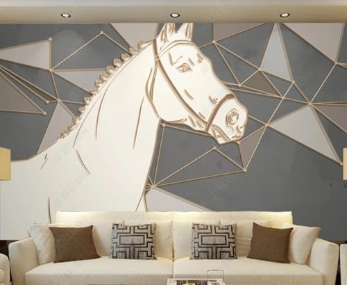 Tapete 3D Fototapete 3D Effekt Geometrische Pferde Goldenes Relief Tapeten Kinderzimmer Wandbilder Wohnzimmer Schlafzimmer Wanddeko -ZX11582-400x280cm Tapete 3D Fototapete 3D Effekt Geometrische Pferde Goldenes Relief Tapeten Kinderzimmer Wandbilder Wohnzimmer Schlafzimmer Wanddeko -ZX11582-400x280cm von ZXCHEE