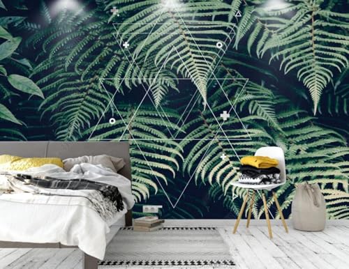 Tapete 3D Fototapete 3D Effekt Grüne Tropische Pflanzen Tapeten Kinderzimmer Wandbilder Wohnzimmer Schlafzimmer Wanddeko -ZX09412-400x255cm von ZXCHEE