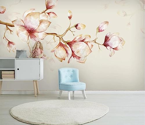 Tapete 3D Fototapete 3D Effekt Handgemalt Aquarell Blumen Vintage Tapeten Kinderzimmer Wandbilder Wohnzimmer Schlafzimmer Wanddeko -ZX08084-200x140cm von ZXCHEE