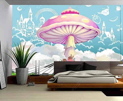 Tapete 3D Fototapete 3D Effekt Pilz Schloss Tapeten Kinderzimmer Wandbilder Wohnzimmer Schlafzimmer Wanddeko -ZX06971-310x250cm von ZXCHEE
