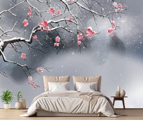 Tapete 3D Fototapete 3D Effekt Pink Retro Blumen Tapeten Kinderzimmer Wandbilder Wohnzimmer Schlafzimmer Wanddeko -ZX09186-350x250cm von ZXCHEE