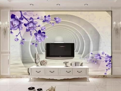 Tapete 3D Fototapete 3D Effekt Raum Blumen Tapeten Kinderzimmer Wandbilder Wohnzimmer Schlafzimmer Wanddeko -ZX05494-300x210cm von ZXCHEE
